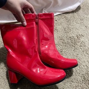 Red gogo boots